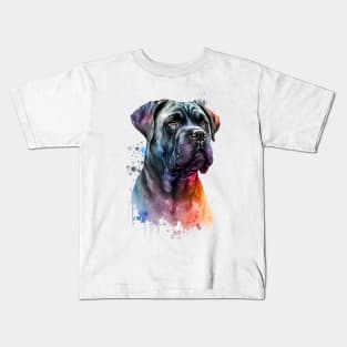 Colorful Cane Corso Watercolor Art Kids T-Shirt